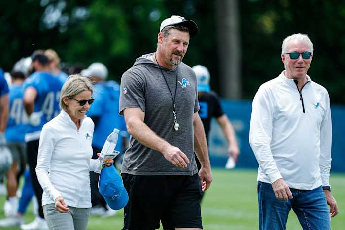 Sheila Hamp, Dan Campbell and Rod Wood walk